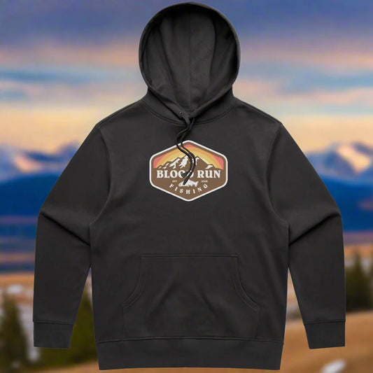 Coal Black Heavy Fleece Hoodie Blood Run Steelhead Generator 