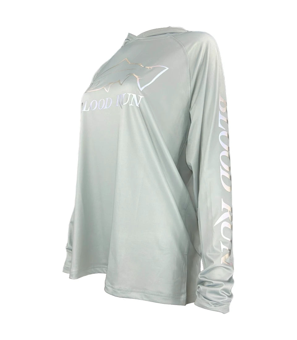 Women's Gray SPF50 Fishing Hoodie